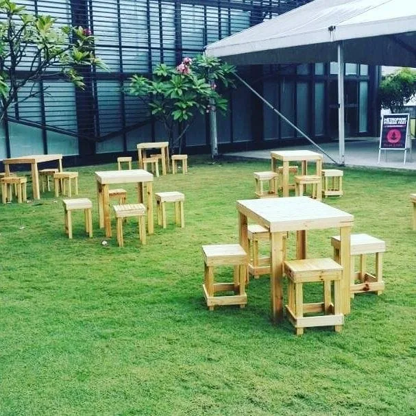 Picnic Rustic Stools Set set up at a Nairobi event by Sherehe Events - photo 2